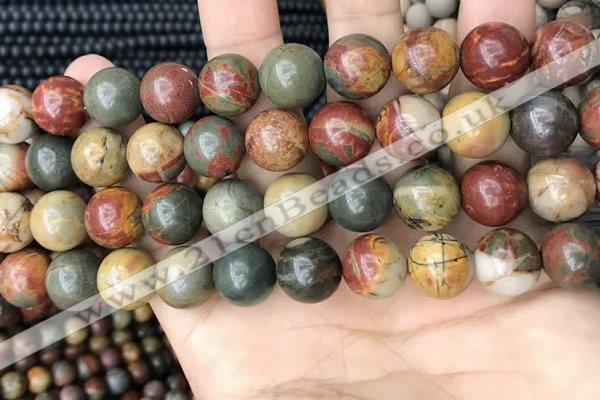 CPJ674 15.5 inches 12mm round picasso jasper beads wholesale