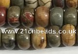 CPJ677 15.5 inches 4*6mm rondelle picasso jasper beads wholesale