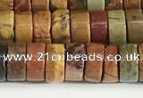 CPJ681 15.5 inches 3*6mm heishi picasso jasper beads wholesale