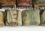 CPJ686 15.5 inches 12*12mm square picasso jasper beads wholesale