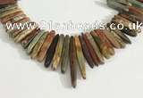 CPJ688 Top drilled 5*15mm - 

6*45mm sticks picasso jasper beads