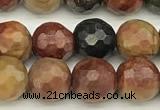 CPJ690 15 inches 6mm faceted round picasso jasper beads