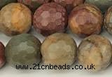 CPJ691 15 inches 8mm faceted round picasso jasper beads