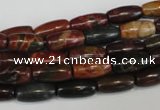 CPJ70 15.5 inches 6*12mm rice picasso jasper gemstone beads