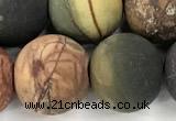 CPJ738 15 inches 10mm round matte picasso jasper beads