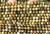 CPJ771 15 inches 4mm faceted round picture jasper beads wholesale