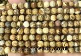 CPJ772 15 inches 6mm faceted round picture jasper beads wholesale