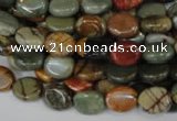 CPJ82 15.5 inches 8*10mm oval picasso jasper gemstone beads