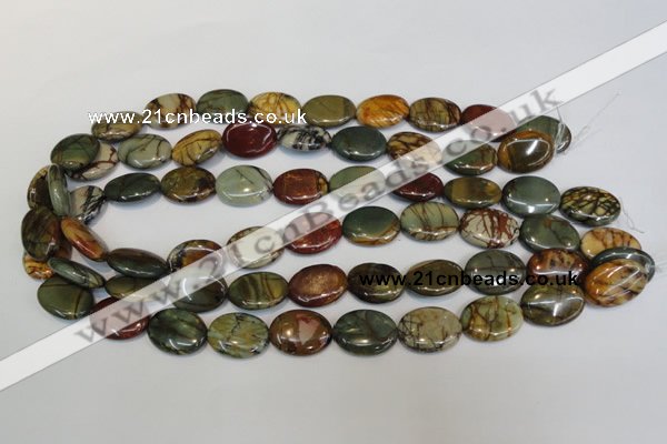 CPJ85 15.5 inches 15*20mm oval picasso jasper gemstone beads