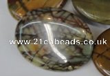 CPJ88 15.5 inches 30*40mm oval picasso jasper gemstone beads