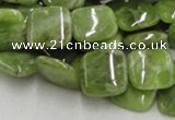 CPO08 15.5 inches 12*12mm square olivine gemstone beads wholesale