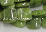 CPO10 15.5 inches 18*18mm square olivine gemstone beads wholesale