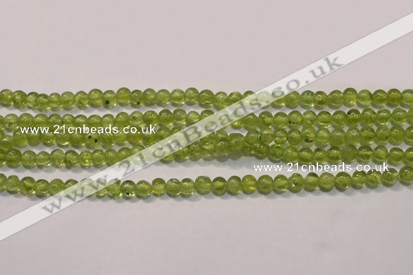 CPO102 15 inches 4mm round natural peridot beads wholesale