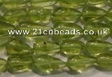 CPO113 15 inches 3.5*5mm teardrop natural peridot beads wholesale