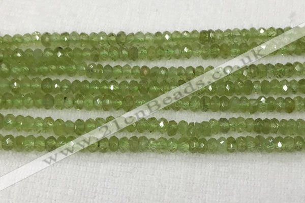 CPO118 15.5 inches 2*4mm faceted rondelle peridot gemstone beads