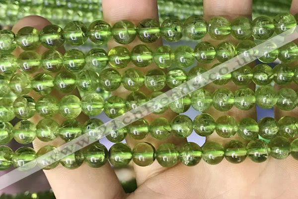 CPO132 15.5 inches 6.5mm - 7mm round natural peridot beads wholesale