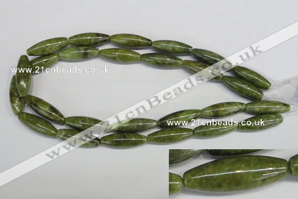 CPO26 15.5 inches 10*30mm rice olivine gemstone beads wholesale