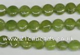 CPO28 15.5 inches 8mm flat round olivine gemstone beads wholesale