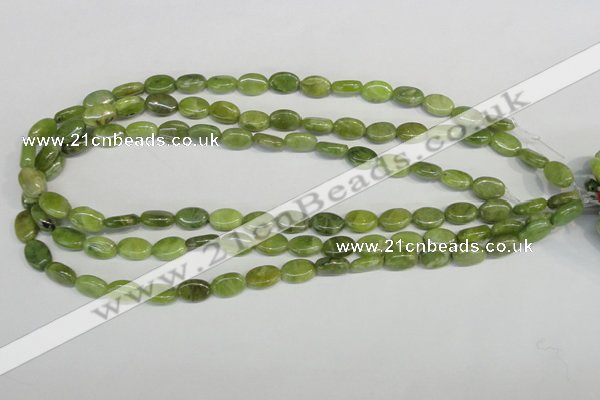 CPO33 15.5 inches 8*12mm oval olivine gemstone beads wholesale