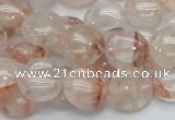 CPQ02 15.5 inches 15mm flat round natural pink quartz beads