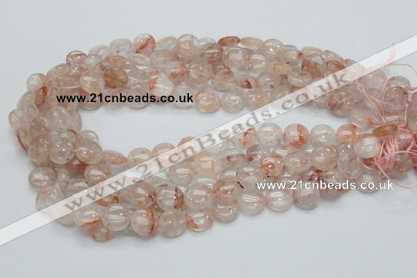 CPQ02 15.5 inches 15mm flat round natural pink quartz beads