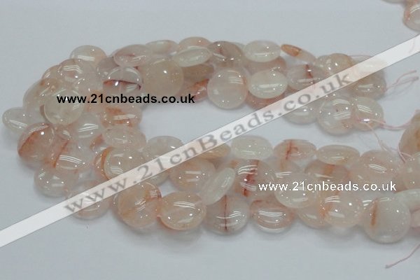 CPQ03 15.5 inches 20mm flat round natural pink quartz beads