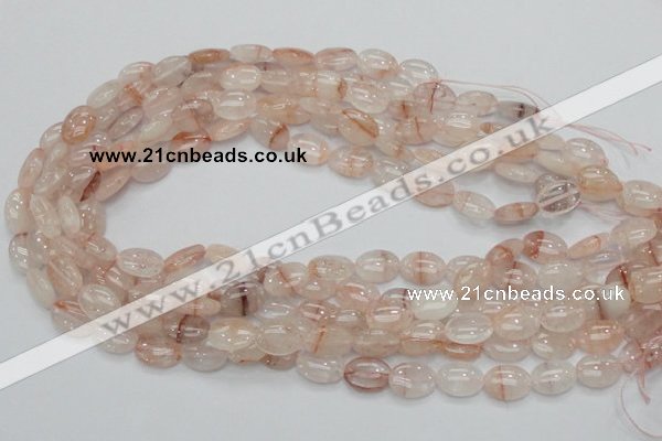 CPQ10 15.5 inches 10*14mm oval natural pink quartz beads wholesale