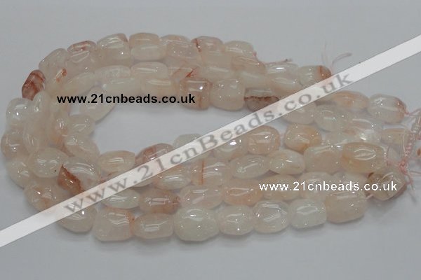 CPQ12 15.5 inches 15*20mm nugget natural pink quartz beads wholesale