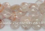 CPQ16 15.5 inches 12mm faceted coin natural pink quartz beads