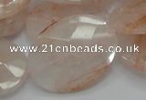 CPQ17 15.5 inches 30*40mm faceted oval natural pink quartz beads