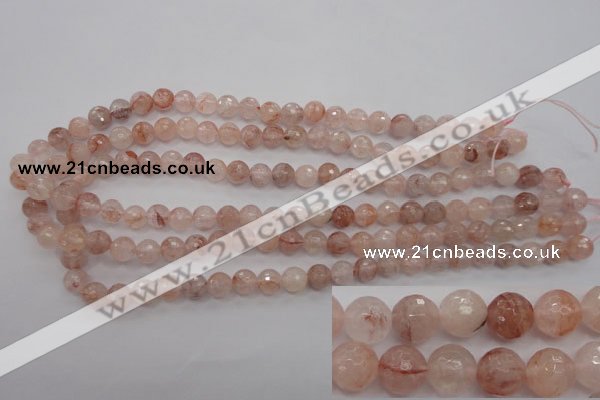 CPQ203 15.5 inches 8mm faceted round natural pink quartz beads