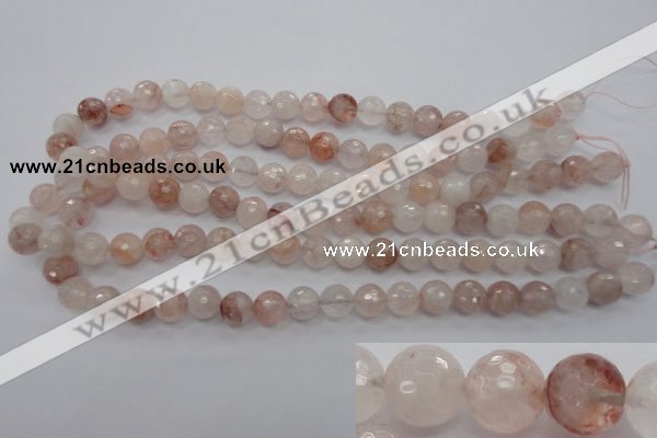 CPQ204 15.5 inches 10mm faceted round natural pink quartz beads