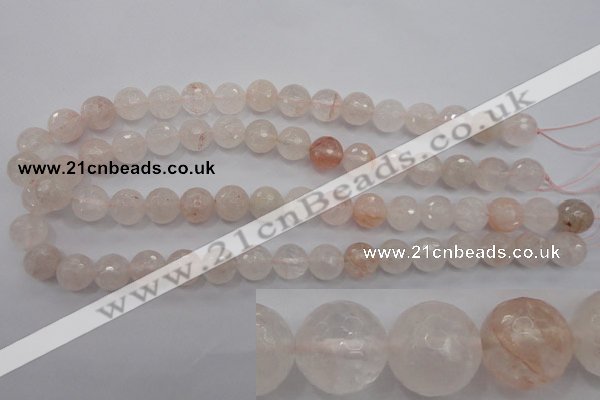 CPQ205 15.5 inches 12mm faceted round natural pink quartz beads