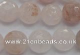 CPQ206 15.5 inches 14mm faceted round natural pink quartz beads