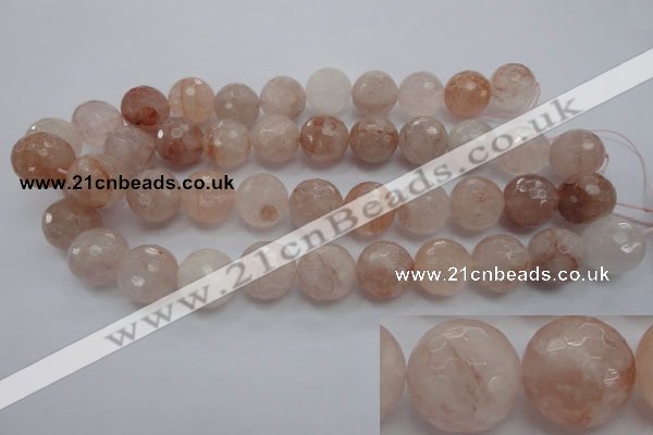 CPQ208 15.5 inches 18mm faceted round natural pink quartz beads