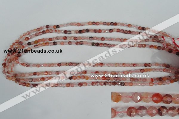 CPQ21 15.5 inches 4mm faceted round natural pink quartz beads