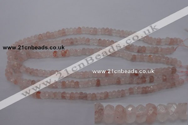 CPQ211 15.5 inches 5*8mm faceted rondelle natural pink quartz beads