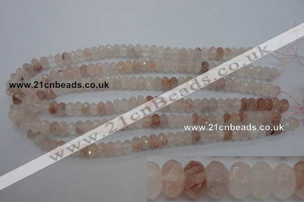 CPQ212 15.5 inches 6*10mm faceted rondelle natural pink quartz beads