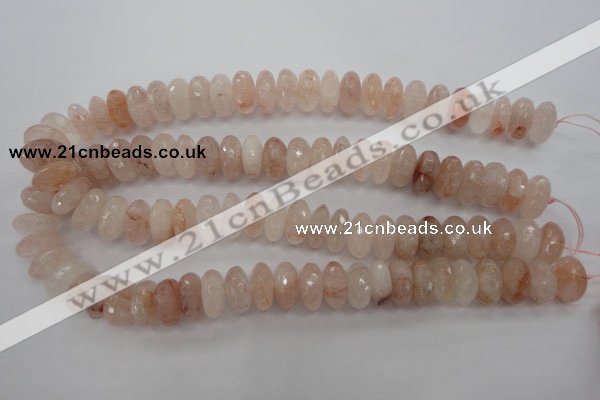 CPQ215 15.5 inches 8*16mm faceted rondelle natural pink quartz beads