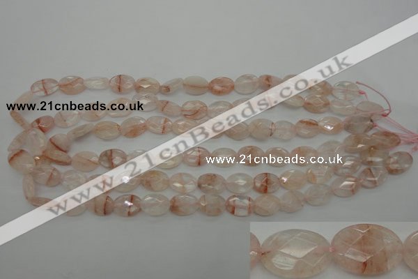 CPQ218 15.5 inches 10*14mm faceted oval natural pink quartz beads