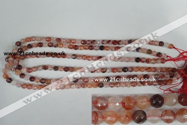 CPQ22 15.5 inches 6mm faceted round natural pink quartz beads