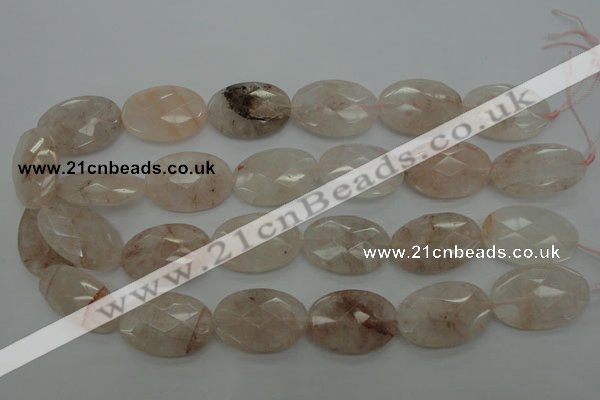 CPQ222 15.5 inches 20*30mm faceted oval natural pink quartz beads