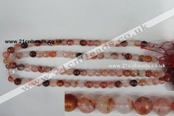 CPQ23 15.5 inches 8mm faceted round natural pink quartz beads