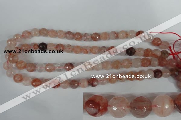 CPQ24 15.5 inches 10mm faceted round natural pink quartz beads