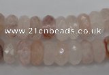 CPQ246 15.5 inches 6*12mm faceted rondelle natural pink quartz beads