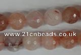 CPQ25 15.5 inches 12mm faceted round natural pink quartz beads