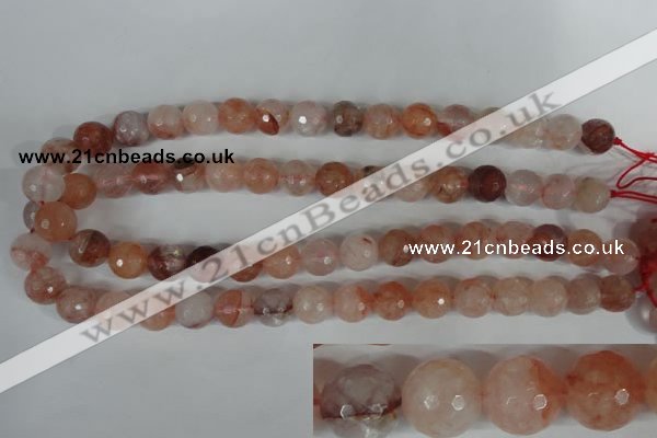 CPQ25 15.5 inches 12mm faceted round natural pink quartz beads