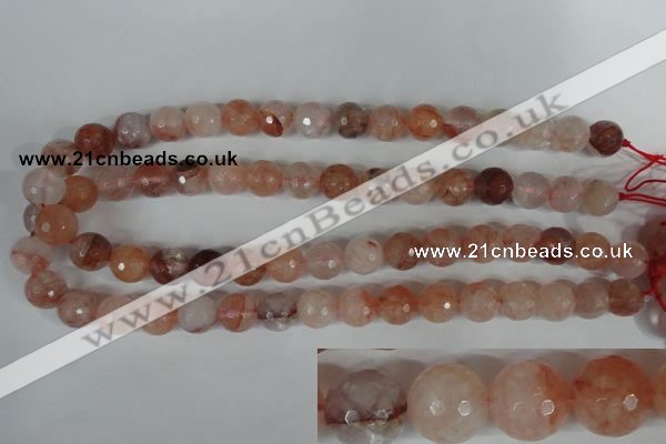 CPQ25 15.5 inches 12mm faceted round natural pink quartz beads