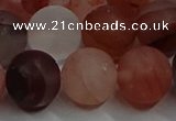 CPQ305 15.5 inches 14mm round matte pink quartz beads wholesale