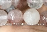 CPQ314 15.5 inches 12mm faceted round pink quartz beads wholesale